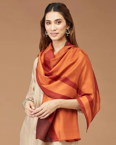 Buy Rust Stoles Scarves for Women by Fabindia Online