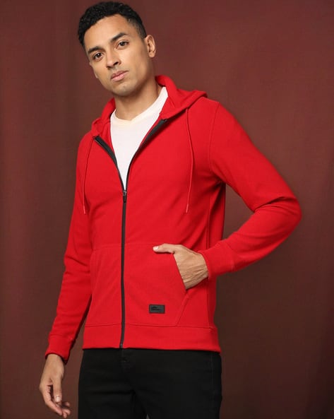 Men Zip-Front Regular Fit Hoodie