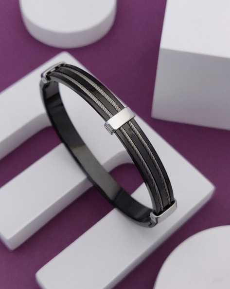 Natural Stone Purple Black 2-Layer Amethyst Adjustable Bracelet