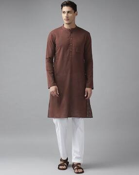 Men Slim Fit Long Kurta-image-2