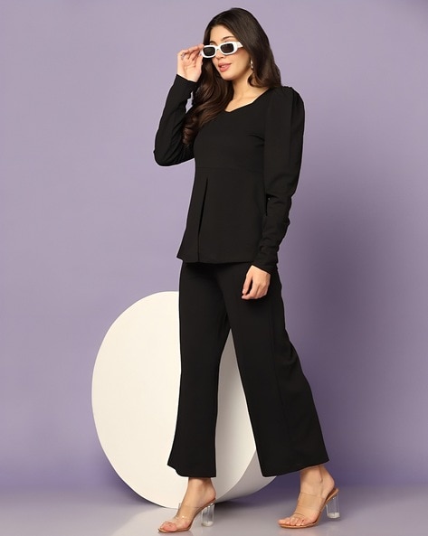 Buy Black Suit Sets for Women by Srutva Fashion Online