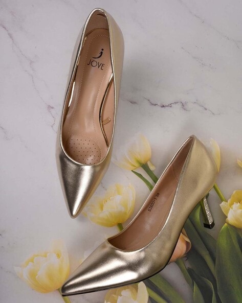 Jove Women Metallic Slip-On Pumps