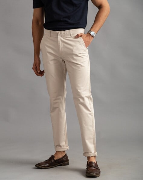 Linen-blend tapered trousers - Light beige - Ladies | H&M IN