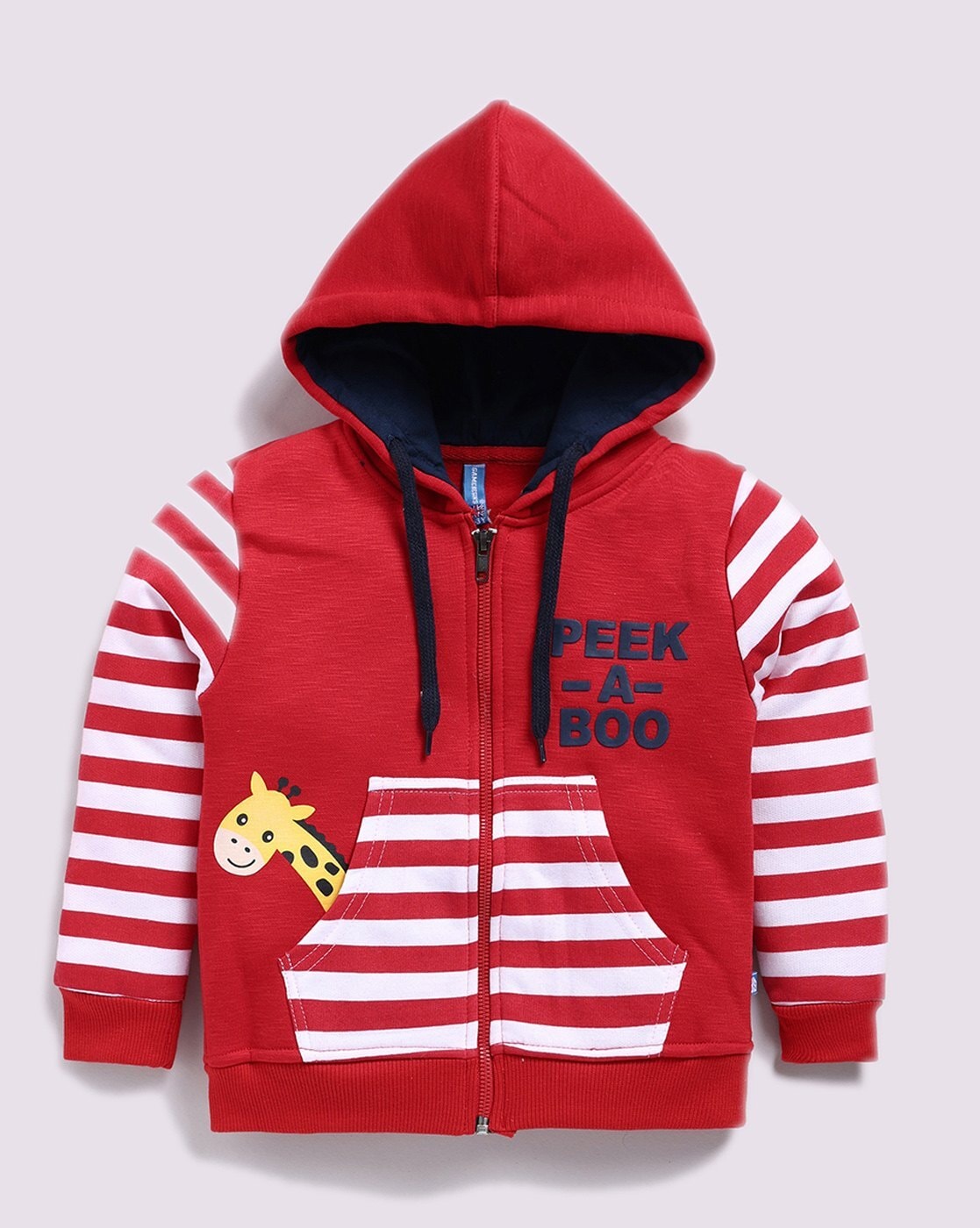 Red hot sale striped hoodie