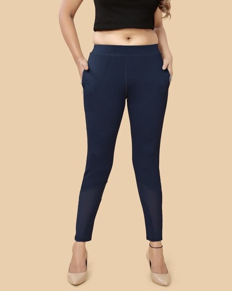 Buy StyleStone Navy Cotton Mid Rise Track Pants for Women Online @ Tata CLiQ