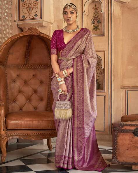 Buy Mauve Sarees for Women by Ri-wah Online