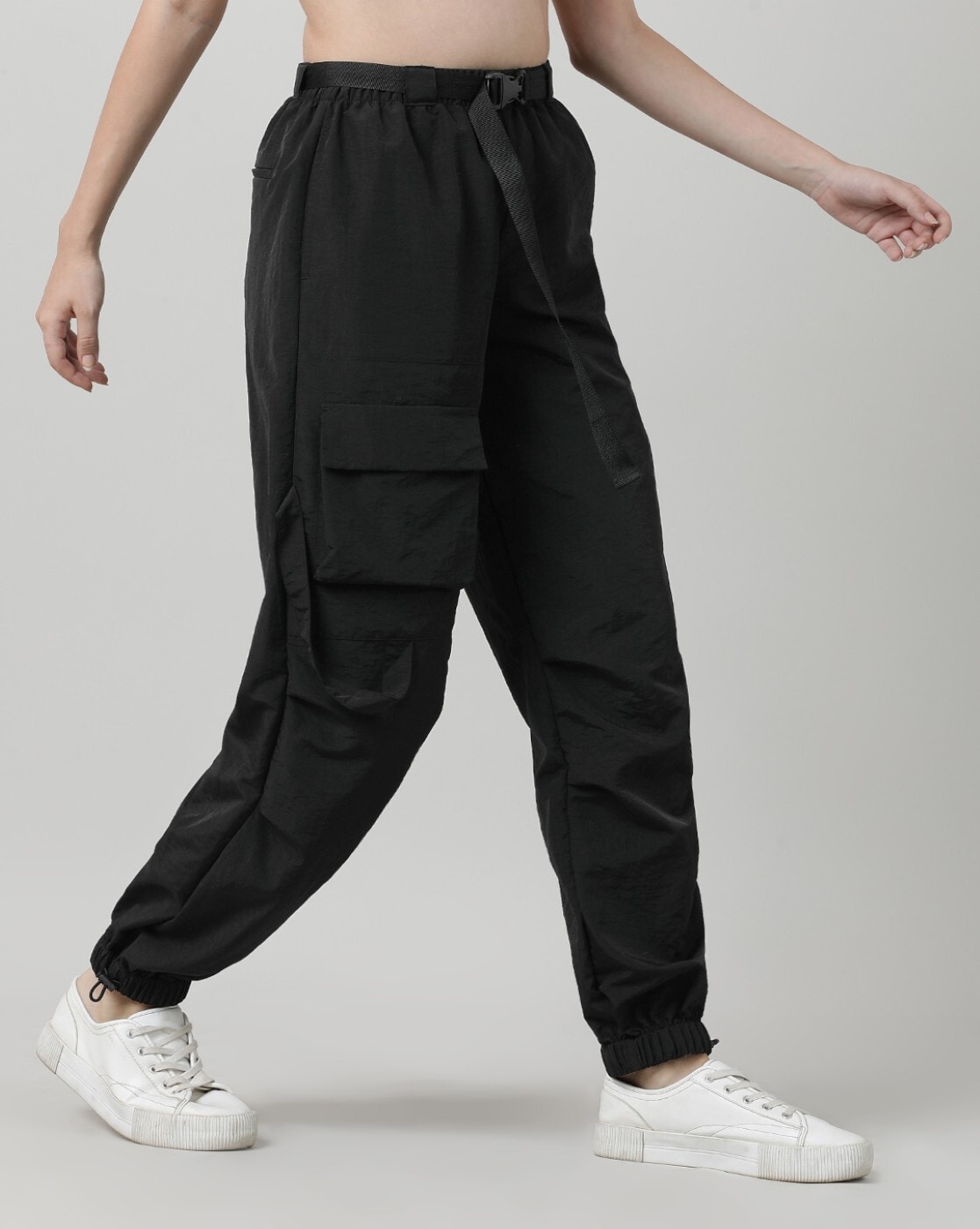 Buy online Women Black Solids Cargo Trousers from bottom wear for Women by  Bene Kleed for ₹1599 at 60% off