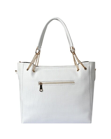 White croc tote online bag