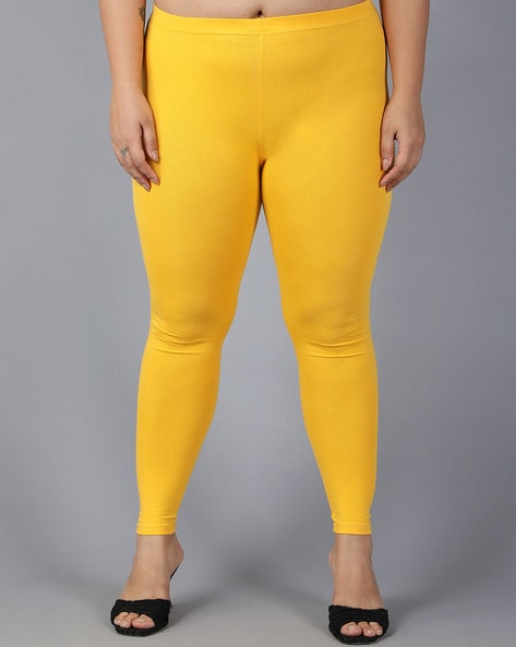 Yellow Plus Size Leggings - #v-line Collection ~ Vosenta ~ Official Shop