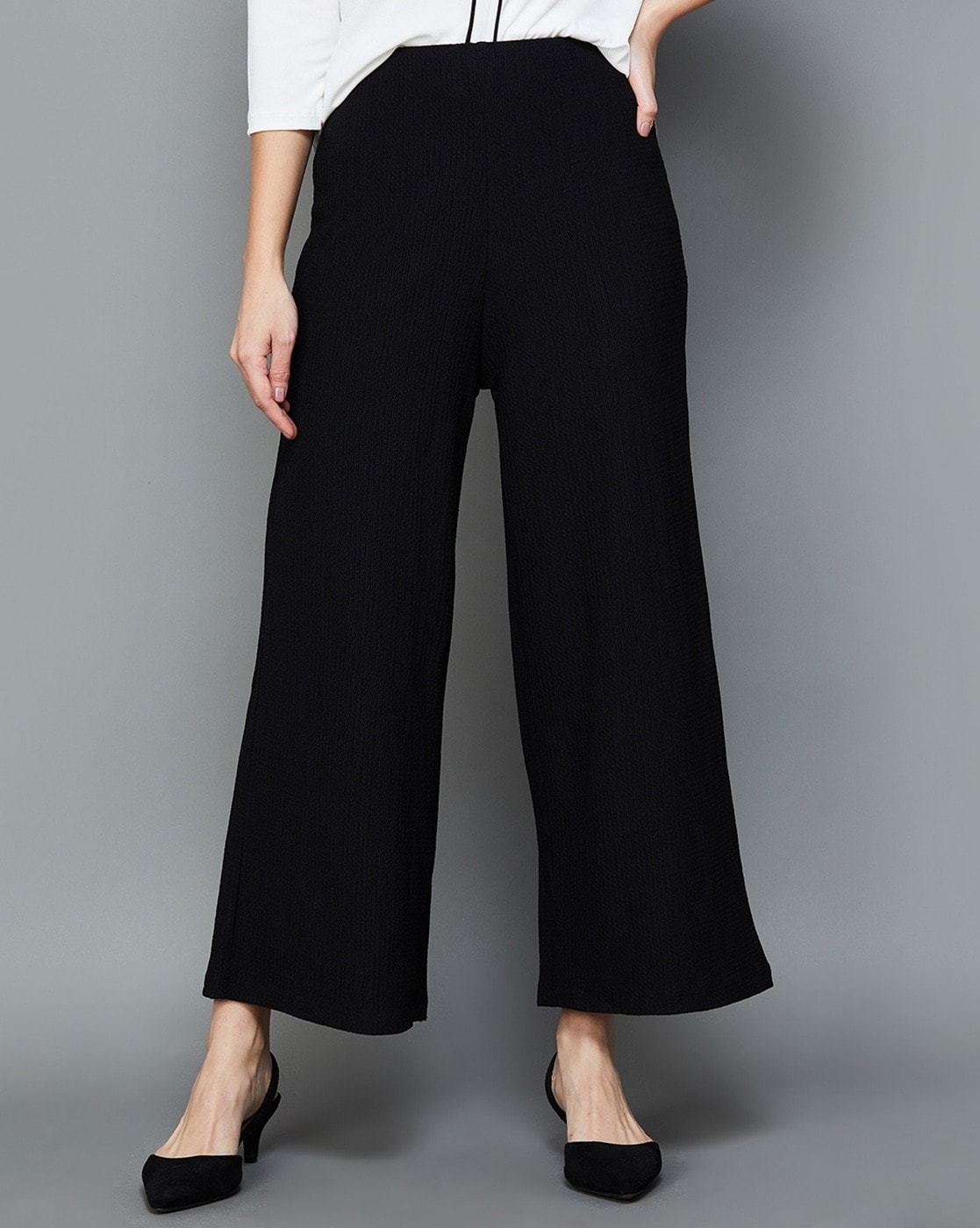 Buy CODE by Lifestyle Black High Rise Pants for Women Online @ Tata CLiQ