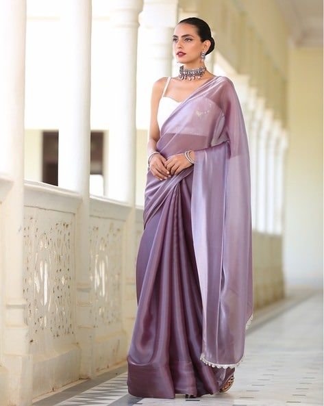 Buy online Purple Silk Woven Saree With Blouse from ethnic wear for Women  by Riwazo for ₹2639 at 60% off | 2024 Limeroad.com