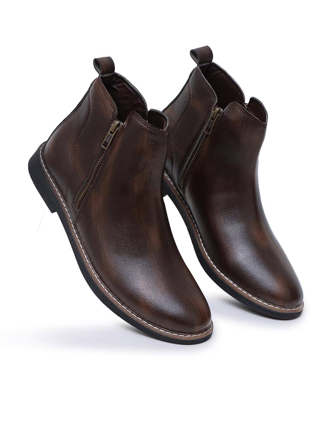 Zipper Boots Mens India Buy Brown Boots For Men By STYLWIN