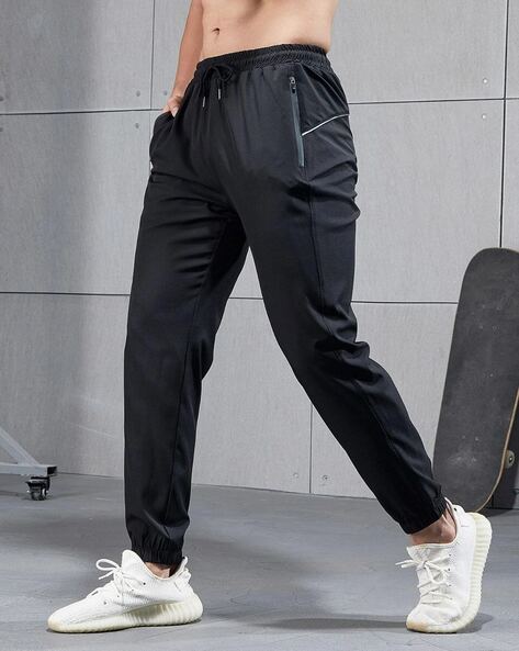 Buy Black Track Pants for Men by GLOWIC Online Ajio