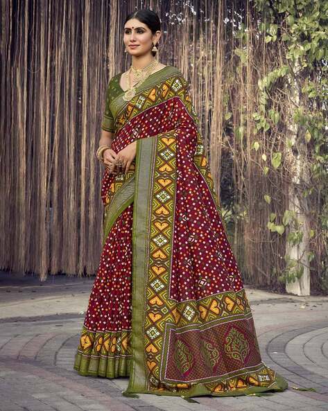 Maroon Chiffon Saree with Plain - SR23299