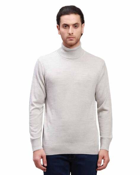 Buy Men Grey Turtleneck Pullover online