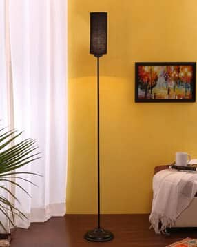 Cotton Shade with Iron Floor Lamp-image-7
