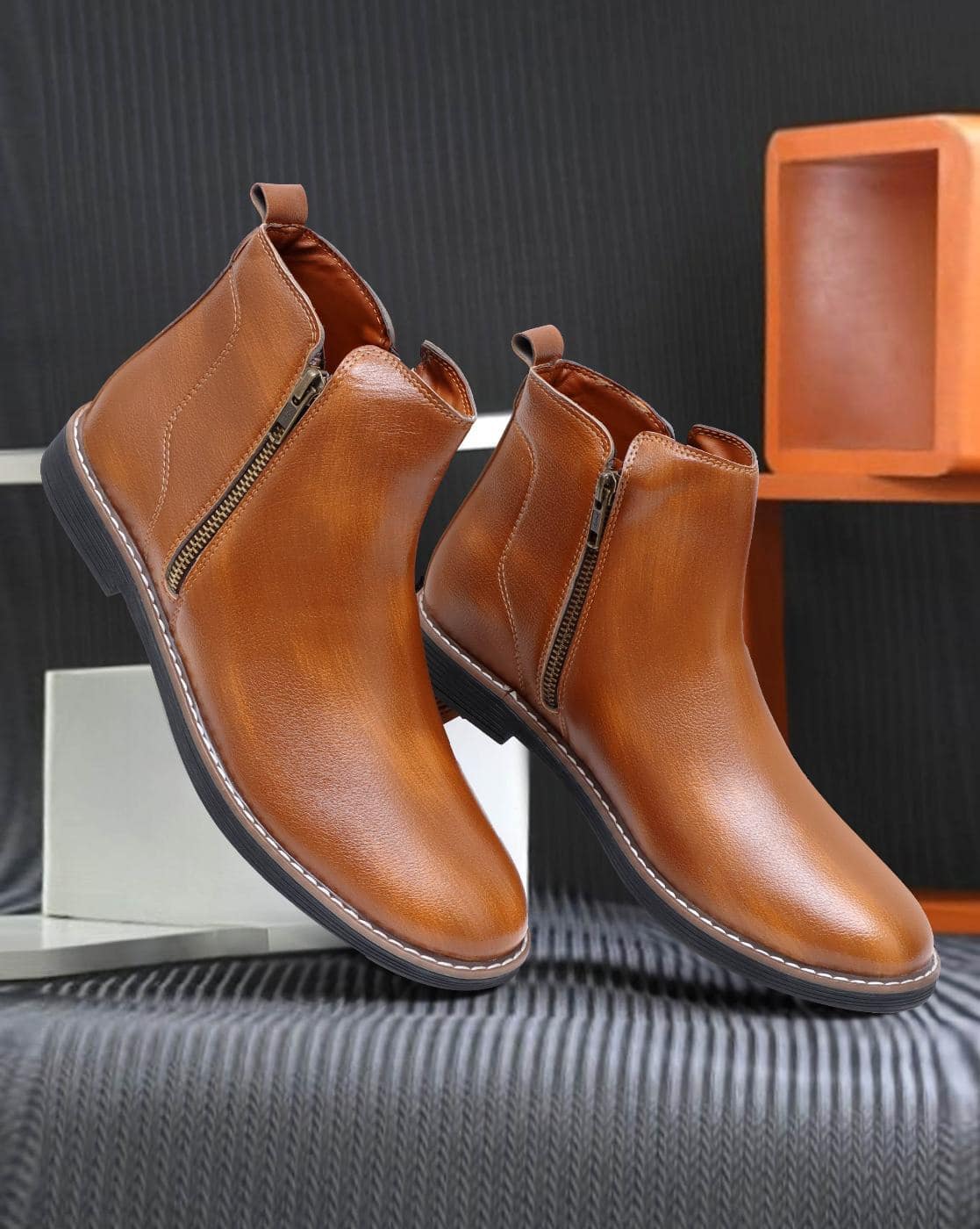 Buy Tan Boots for Men by STYLWIN Online