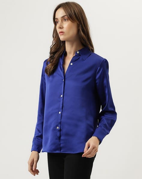 Buy Royal Blue Shirts for Women by Marks Spencer Online