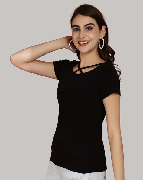 Buy Black Tops for Women by FRISKERS Online