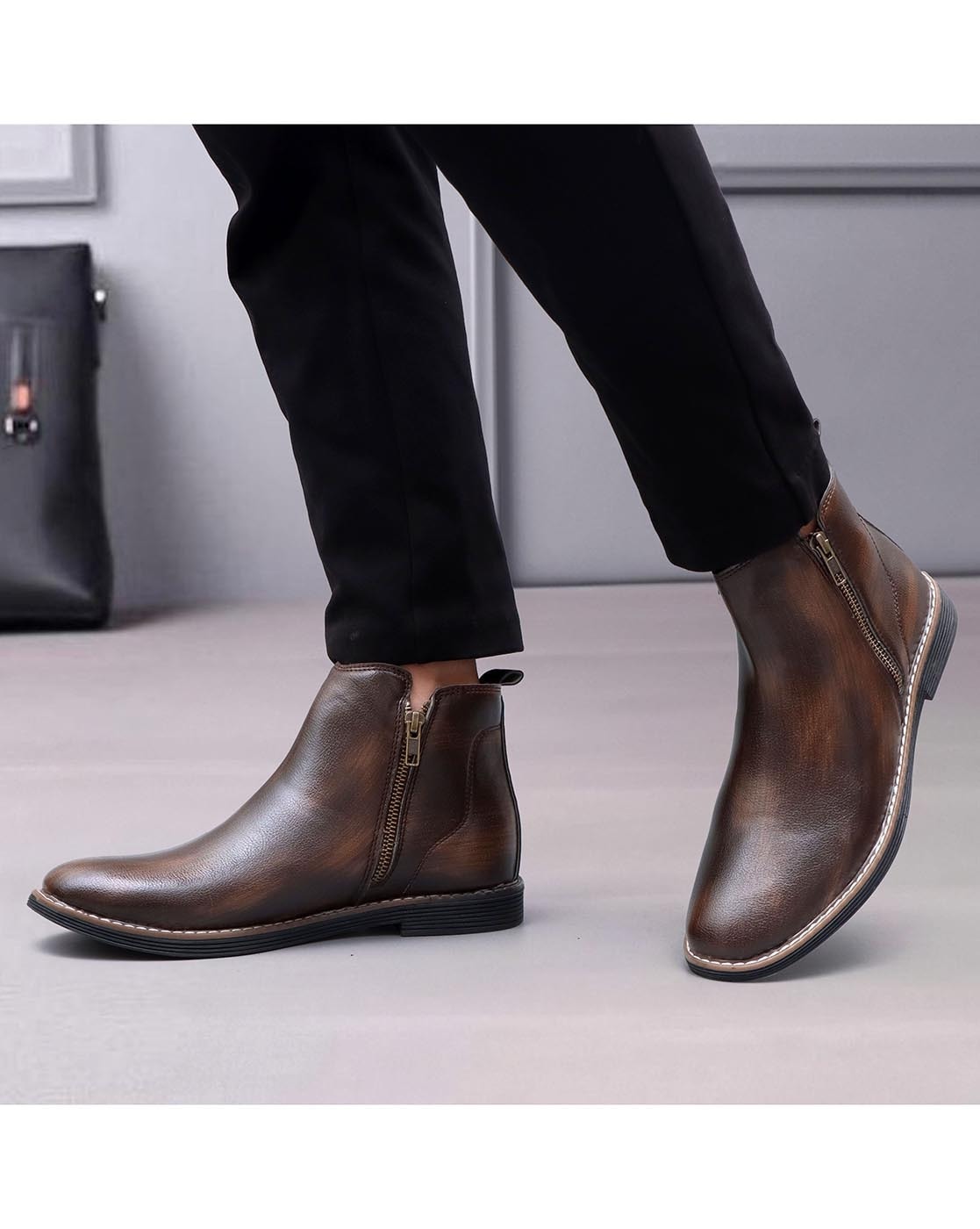 Buy Brown Boots for Men by STYLWIN Online Ajio