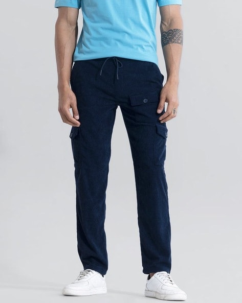 Men Baggy Fit Flat-Front Cargo Pants