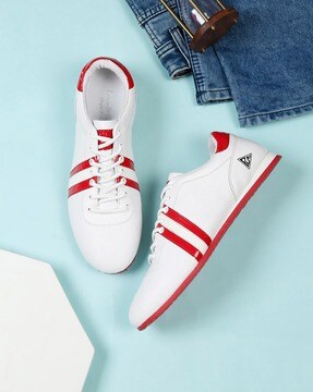 White stripe side lace up plimsolls hotsell