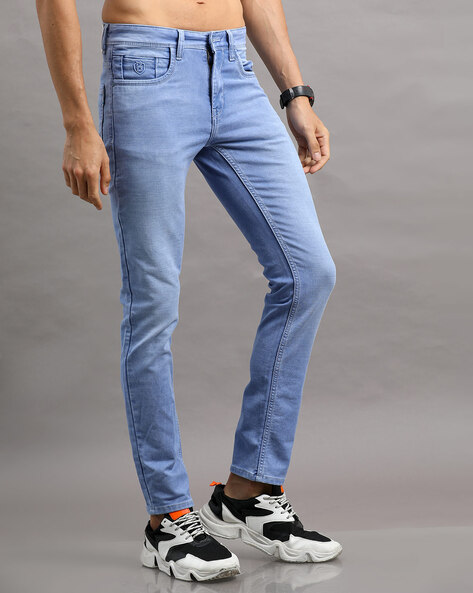 Buy Light Blue Slim-Fit Ankle Length Mens Jeans Online