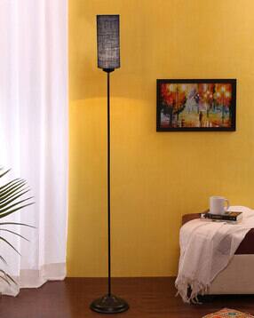 Iron Floor Lamp Base with Jute Shade-image-24