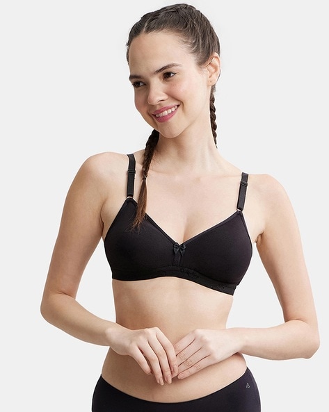 1581 Wirefree Non-Padded Super Combed Cotton Elastane Stretch Medium  Coverage Beginners Bra with Ultrasoft and Durable Underband
