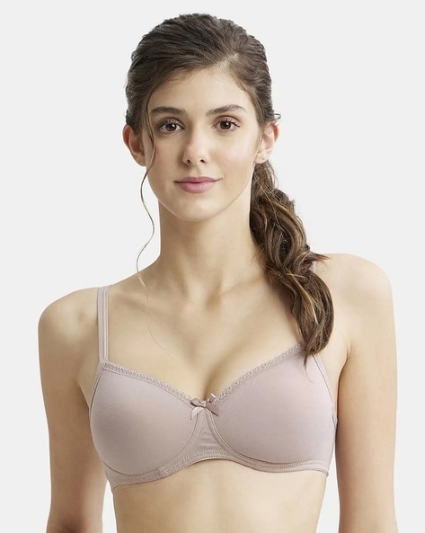 Jockey 1723 Women's Wirefree Padded Super Combed Cotton Elastane Stretch  Medium Coverage T-Shirt Bra with Adjustable Straps, Light Skin, 34B :  : Clothing, Shoes & Accessories