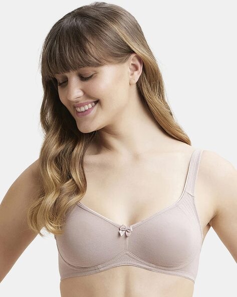 ES04 Wirefree Padded Cotton Elastane Full Coverage Sleep Bra with Removable  Pads