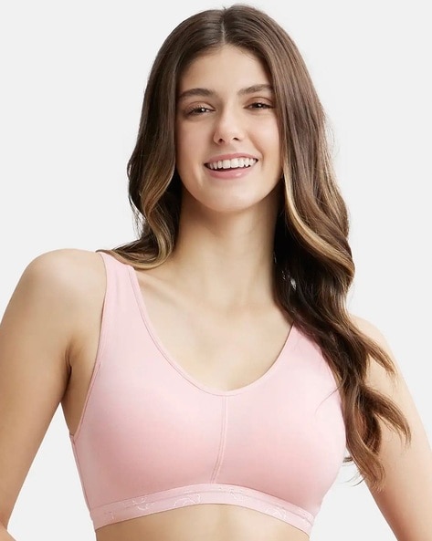 Featherline Pink Poly Cotton Color Blocking Sports Bra - Buy Featherline  Pink Poly Cotton Color Blocking Sports Bra Online at Best Prices in India  on Snapdeal