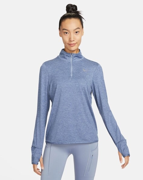 Women Heathered Regular Fit High-Neck Top