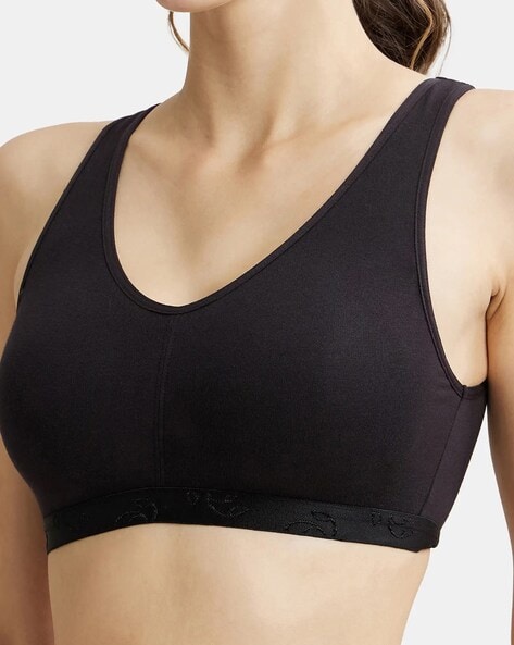ES04 Wirefree Padded Super Combed Cotton Elastane Full Coverage Sleep Bra  with Removable Pads