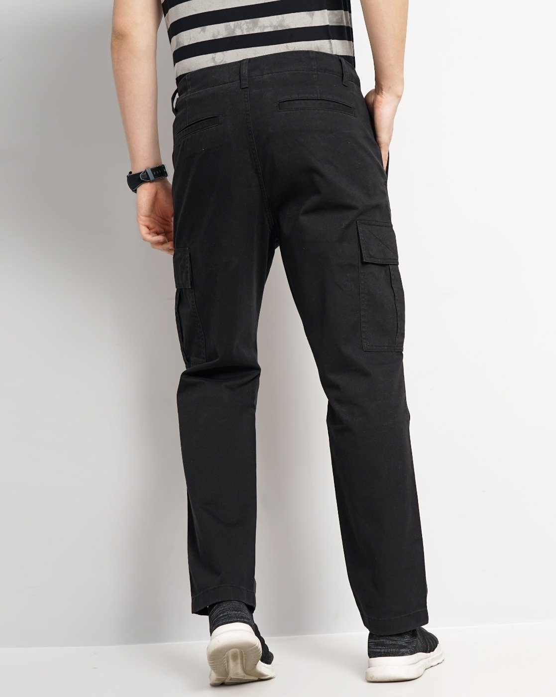 Flap Pockets Fitted Bottom Cargo Joggers Casual Sporty Pants - Temu