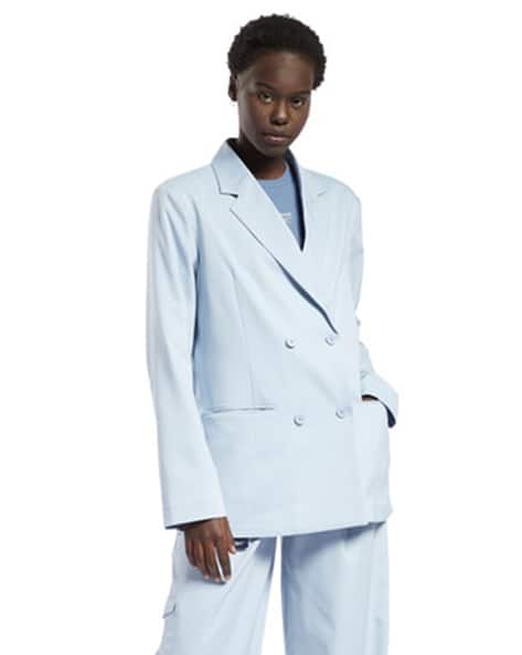 Reebok Classic Double-Breasted Blazer with Welt Pockets