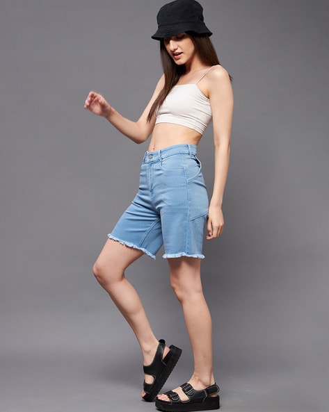 Women's High Rise Ripped Distressed Raw Hem Sexy Denim Jeans Shorts –  Lookbook Store