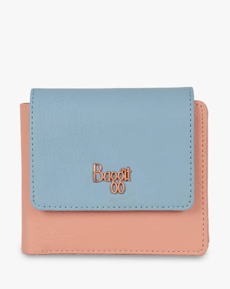 Women Tri-Fold Wallet with Snap-Button Closure