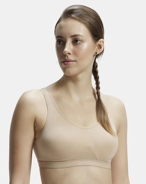 Buy Jockey Mj10 Women Wirefree Padded Full Coverage Slip-on Uniform Bra  Grey online