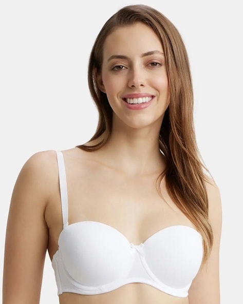 Jockey Women's Under-Wired Padded Cotton Full Coverage Strapless