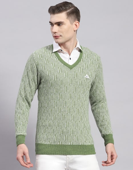 MONTE CARLO Men Geometric-Knit Regular Fit Pullover