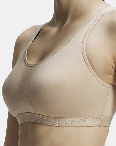 Buy Jockey Women's Cotton Slip On Active Bra-Skin XXL- /shop