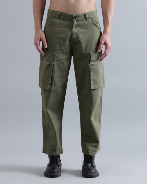 Buy Olive Trousers & Pants for Men by BENE KLEED Online