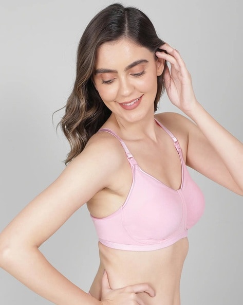 Lady Front Fastening Bra Cotton Non Wired Non Padded Soft Stretch