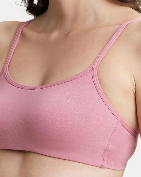 SS12 Wirefree Non-Padded Cotton Elastane Full Coverage Beginners Bra with  Adjustable Straps