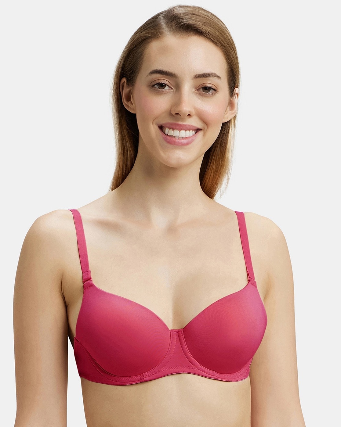 Buy Jockey 1816 Wirefree Padded Full Coverage Lace Styled T-Shirt Bra -  Light Skin at Rs.1199 online