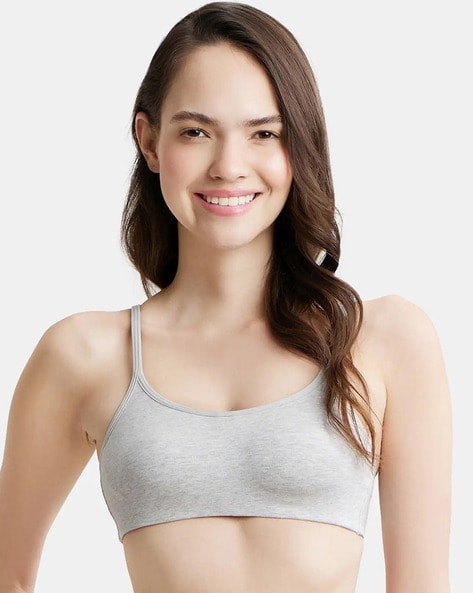Buy Women's Wirefree Non Padded Super Combed Cotton Elastane Stretch Full  Coverage Beginners Bra with Adjustable Straps - Skin SS12