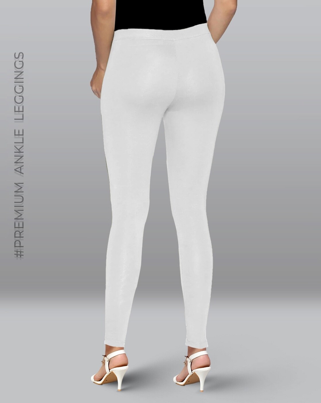 Buy Now,Women's Off White Cotton Lycra Solid Leggings - Ethnicity India