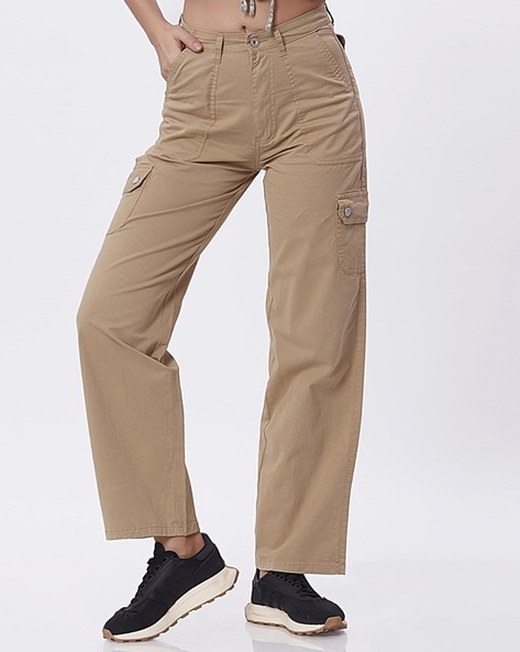 Khaki cargo store pants womens skinny