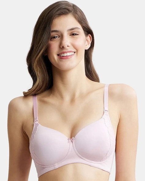 Buy Zivame Wonderwire Padded Wired 3-4th Coverage T-shirt Bra - Peach Pearl  online